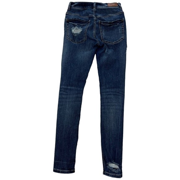 Express Stretch Denim Perfect High Rise Ankle Legging Distressed Skinny Size 0R - Picture 2 of 12